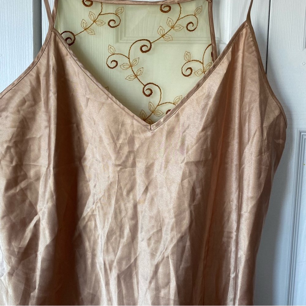 Women's Large Gold Satin Slip Dress Lingerie Fairy‎ y2k - Picture 2 of 7